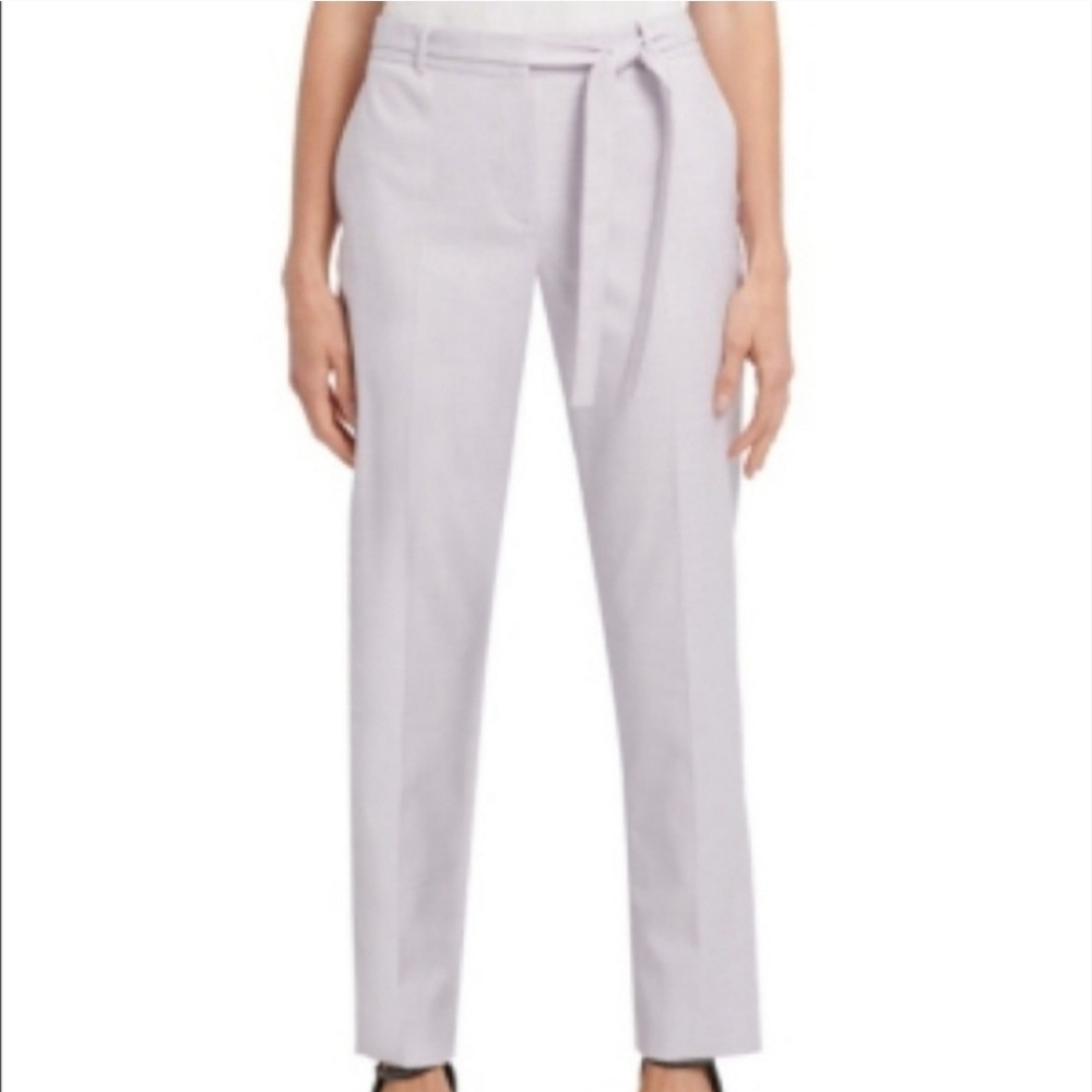 DKNY Birds of Paradise Lavender Stripe Belted Trouser Pants Size 16 New with tag